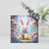 Bunny Rabbit Ostereier Hunt Feiertagskarte (Stehend Vorderseite)