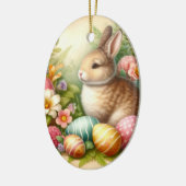 Bunny Rabbit Osterfeiertag Baum Keramik Ornament (Links)