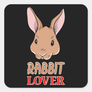 Bunny Rabbit Osterfest Sonniges Wetter Niedliches Quadratischer Aufkleber