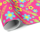 Bunny Rabbit Osterfrühlingsparty Geschenkpapier (Rolleneckpunkt)