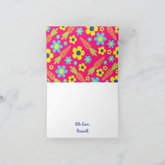 Bunny Rabbit Osterfrühlingsparty Karte (Innenseite)