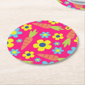 Bunny Rabbit Osterfrühlingsparty Runder Pappuntersetzer (Angewinkelt)