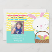 Bunny Rabbit Ostergeburt Foto Einladung (Vorderseite)