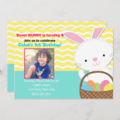 Bunny Rabbit Ostergeburt Foto Einladung (Vorne/Hinten)