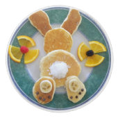 Bunny Rabbit Pancake Breakfast Drawer Pull Knob Keramikknauf (Vorderseite)