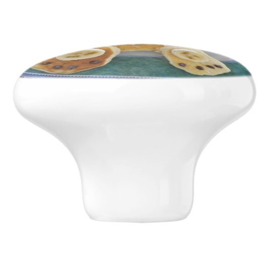 Bunny Rabbit Pancake Breakfast Drawer Pull Knob Keramikknauf (Seitenansicht)