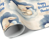 Bunny Rabbit Personalisiert Boys Geburtstag Geschenkpapier (Rolleneckpunkt)