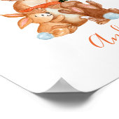 Bunny Rabbit Personalisiert Kinderzimmer Wall Art  Poster (Ecke)