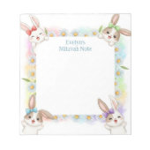 Bunny Rabbit Personalisiert Mitzvah Notes Notepad Notizblock (Vorderseite)