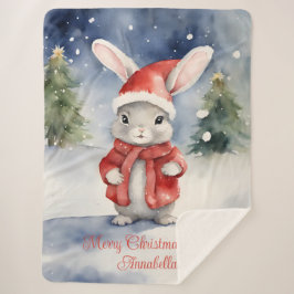 Bunny Rabbit Personalisiert Weihnachten Sherpadecke