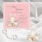 Bunny Rabbit Pink Baby Dusche Einladung
