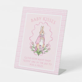 Bunny Rabbit Pink Baby Kisses Baby Showspiel Sockelschild