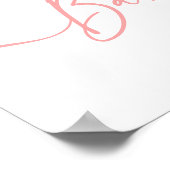 Bunny Rabbit Pink Balloon Girl Baby Dusche Willkom Poster (Ecke)