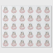 Bunny Rabbit Pink Floral Baby Script Baby Dusche Geschenkpapier (Flach)