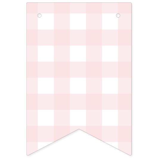Bunny Rabbit Pink Gingham Baby Dusche Jagd Wimpelkette (Erste Fahne)