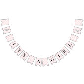 Bunny Rabbit Pink Gingham Baby Dusche Jagdflagge Wimpelkette (Alle)