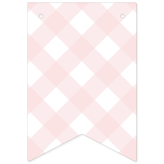 Bunny Rabbit Pink Gingham Baby Dusche Jagdflagge Wimpelkette (Erste Fahne)