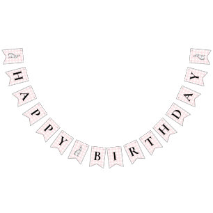 Bunny Rabbit Pink Gingham Birthday Bunt Banner