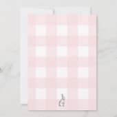 Bunny Rabbit Pink Gingham Christening Einladung (Rückseite)