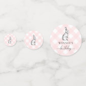 Bunny Rabbit Pink Gingham Table Confetti Konfetti (Rückseiten)