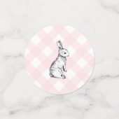 Bunny Rabbit Pink Gingham Table Confetti Konfetti (Klein Vorderseite)