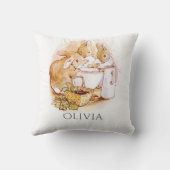 Bunny Rabbit Pink Personalisiert Kissen (Rückseite)