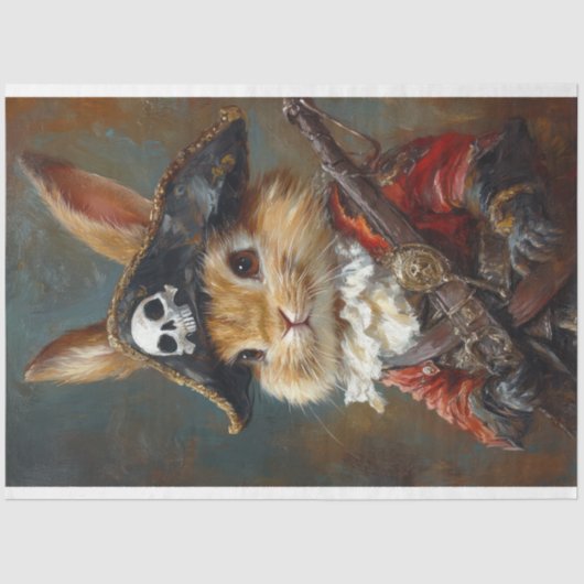 Bunny Rabbit Pirate Decoupage Seidenpapier (Vorderseite)