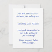 Bunny Rabbit Pool Party Einladung (Rückseite)