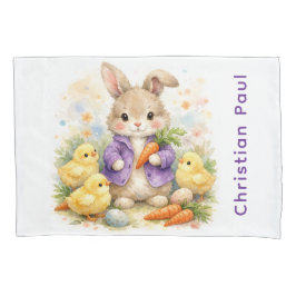 Bunny Rabbit Purple Jacket Baby Shower Gift Kissenbezug