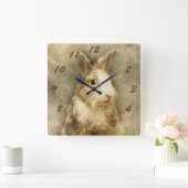 Bunny Rabbit Quadratische Wanduhr (Zuhause)