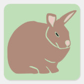 Bunny Rabbit Quadratischer Aufkleber (Vorderseite)
