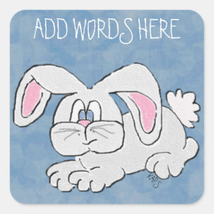 Bunny Rabbit Quadratischer Aufkleber