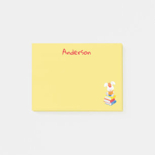 Bunny Rabbit Reading Books Post-it Klebezettel