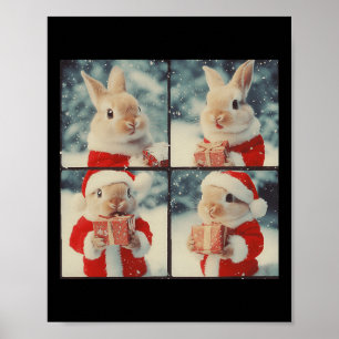 Bunny Rabbit Santa Animal Fotografy Christmas Ra Poster