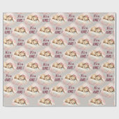 Bunny Rabbit seine Girl Baby Dusche Geschenkpapier (Flach)