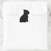 Bunny Rabbit Silhouette Quadratischer Aufkleber (Tasche)