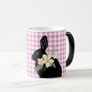 Bunny Rabbit Silhouette Spring Flowers Hahnentritt Verwandlungstasse