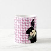 Bunny Rabbit Silhouette Spring Flowers Hahnentritt Verwandlungstasse (Mittel)