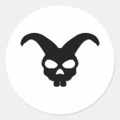 Bunny Rabbit Skull Runder Aufkleber (Vorderseite)