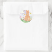Bunny Rabbit Spring Garden Haustier Tierfarbe Runder Aufkleber (Tasche)
