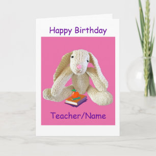 Bunny Rabbit Teacher Geburtstagskarte Sohn Tochter Karte