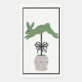 Bunny Rabbit Topiary Ginger Jar Art Print Serviette (Vorderseite)