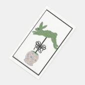 Bunny Rabbit Topiary Ginger Jar Art Print Serviette (Ecke)