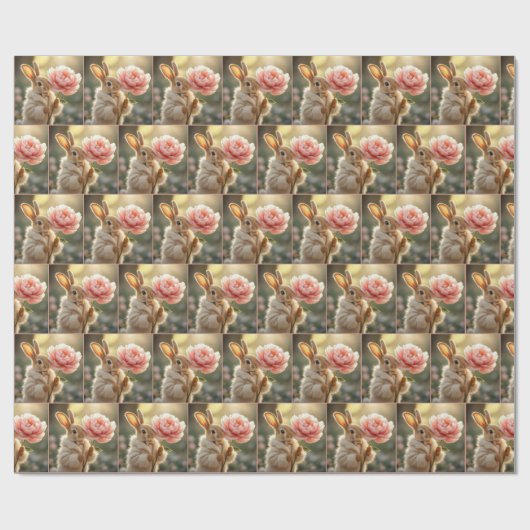 Bunny Rabbit Tragend eine Pelzmatte Geschenkpapier (Flach)