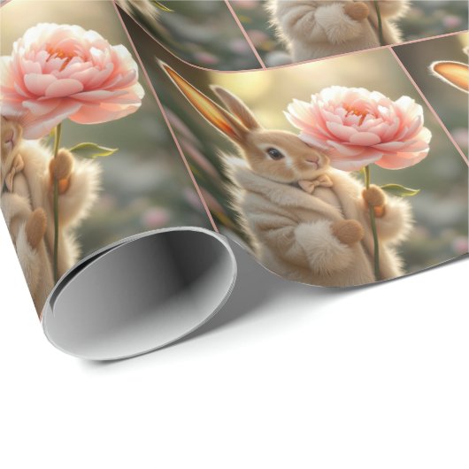 Bunny Rabbit Tragend eine Pelzmatte Geschenkpapier (Rolleneckpunkt)