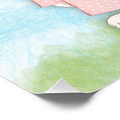 Bunny Rabbit Umbrella & Blume Poster (Ecke)