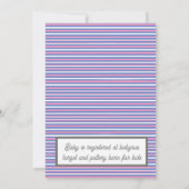 Bunny Rabbit und Balloon Gender Reveal Baby Dusche Einladung (Rückseite)