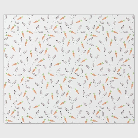 Bunny Rabbit und Carrot Pattern Umschlagpapier Geschenkpapier (Flach)