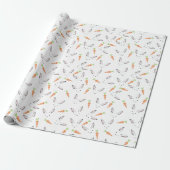 Bunny Rabbit und Carrot Pattern Umschlagpapier Geschenkpapier (Ungerollt)