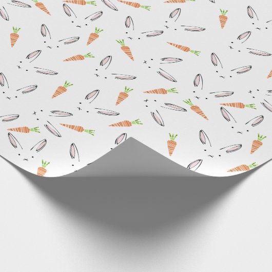 Bunny Rabbit und Carrot Pattern Umschlagpapier Geschenkpapier (Ecke)